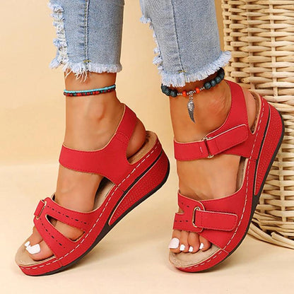 Stylish Women's Wedge Sandals - Summer Cross Strap Comfort - Dhavinci