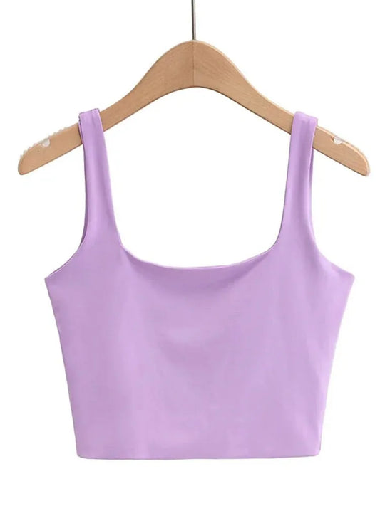 Sexy Sleeveless Tops for Women | Square Collar Tank Top - Dhavinci