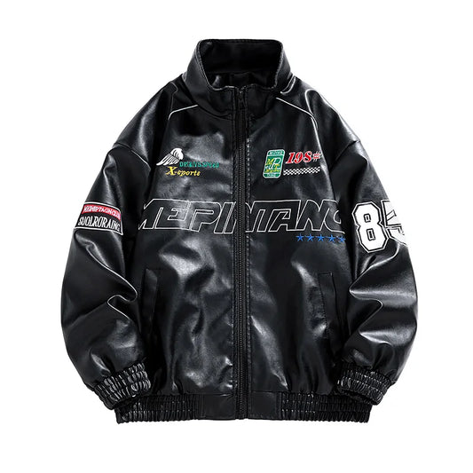 Men's Leather Motorcycle Jacket | Stylish American Racing Wear