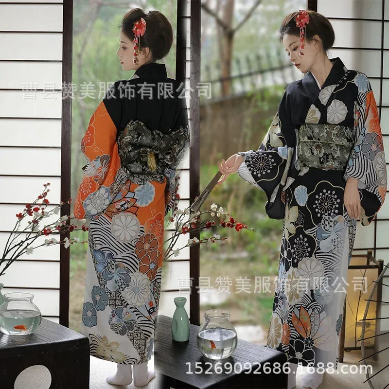 Japanese Kimono Cardigan | Women’s Yukata Geisha Cosplay Robe - Dhavinci