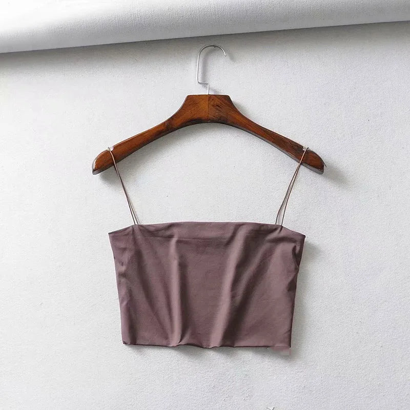 Summer Women's Crop Top | Sexy Elastic Cotton Camisole - Dhavinci