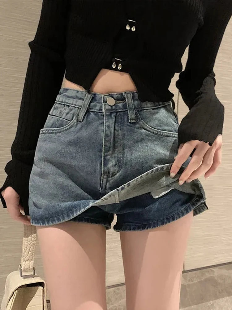 Summer High-Waisted Vintage Women Denim Short Skirt Small New Slim Sexy Korea Fashion Girl Cute Street A-line Mini Jeans Pants - Dhavinci