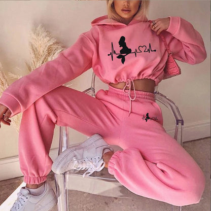 Women's Drawstring Tracksuit | Casual 2-Piece Hoodie Set 2025