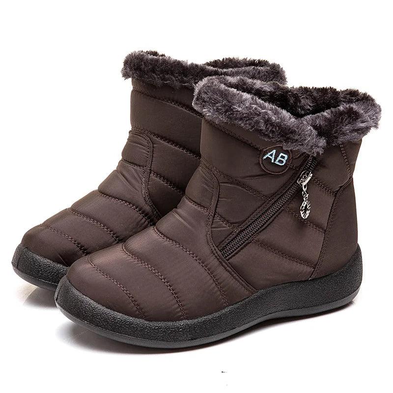 Thick Plush Snow Boots - Waterproof Winter Ankle Boots for Women - Dhavinci