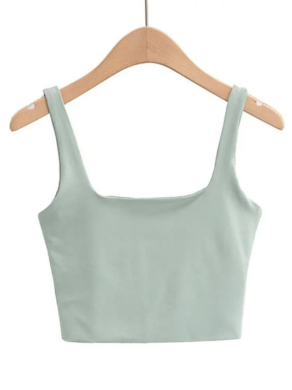 Sexy Sleeveless Tops for Women | Square Collar Tank Top - Dhavinci