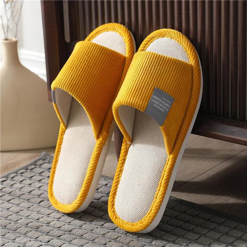 Light Linen Slippers for Women | Soft Bottom Anti-Slip Hemp Slides - Dhavinci