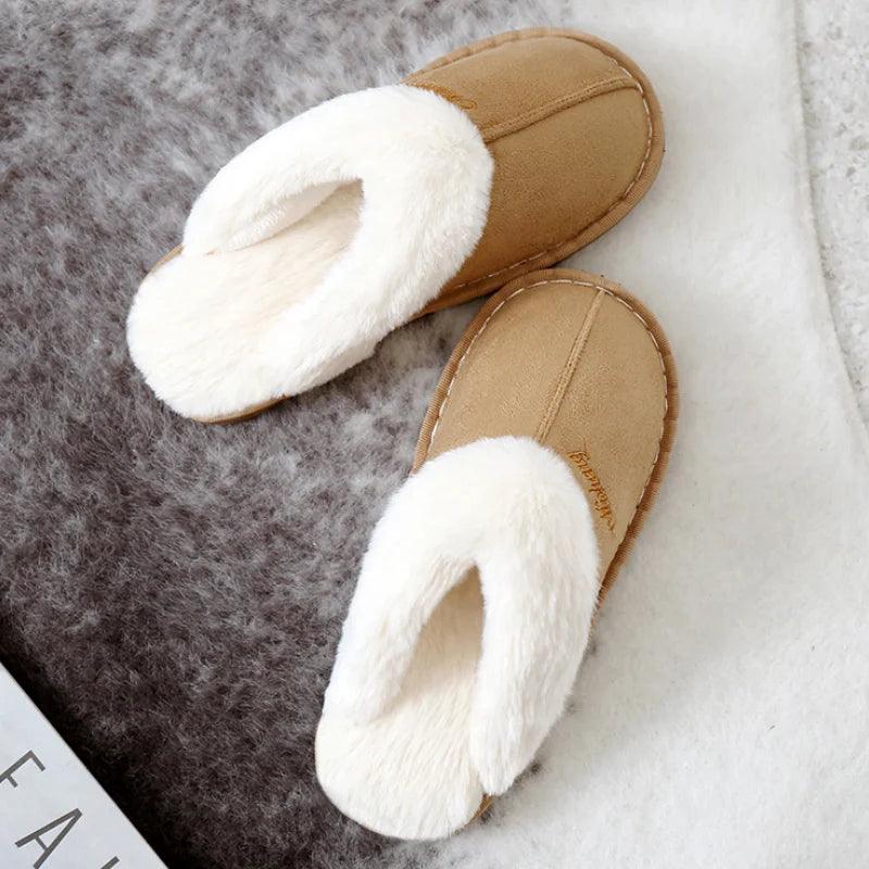 Faux Fur Winter Slippers for Women | Warm Cotton Padded Shoes - Dhavinci