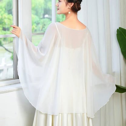 Elegant Chiffon Cape Shawl for Women | Bridal & Evening Wrap - Dhavinci