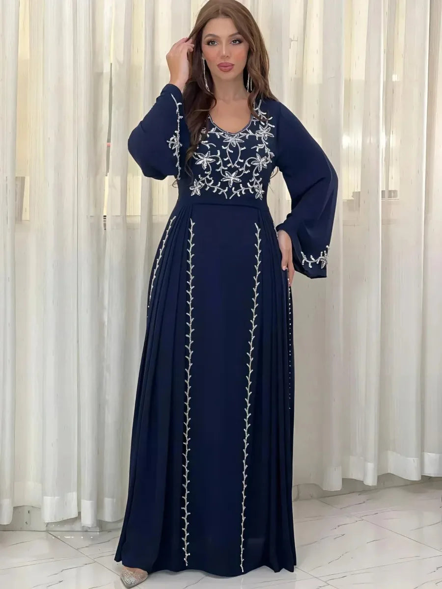 Eid Muslim Abaya for Women | Embroidered Party Dresses & Kaftan - Dhavinci