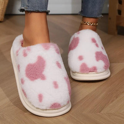 Mix Color Warm Fluffy Slippers for Women - Non-Slip Plush Home Slides - Dhavinci