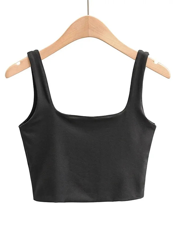 Sexy Sleeveless Tops for Women | Square Collar Tank Top - Dhavinci