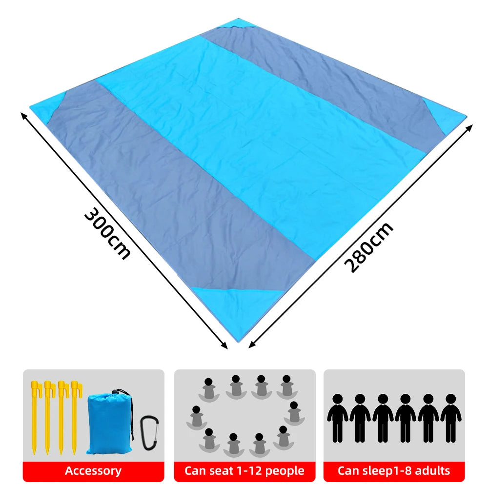 Waterproof Beach Mat Extra Large Outdoor Camping Mat Blanket Folding Sand Free Pocket Mattress Portable Lightweight Picnic Mat - Dhavinci