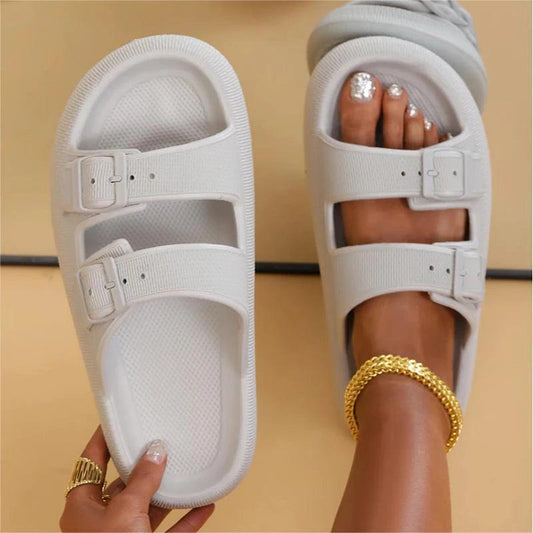 Adjustable Buckle Platform Slippers for Women | Anti-Slip Summer Beach Sandals - Dhavinci