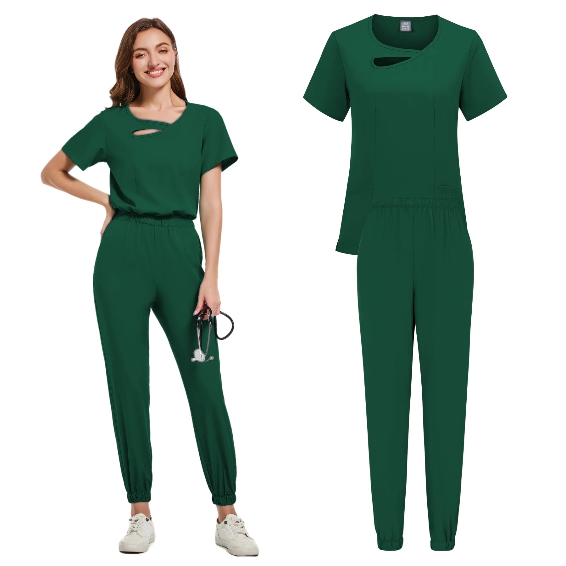 New Scrubs Set Medical Uniforms Stretch Scrub Tops With Pocket Pants Nurse Uniform Doctor Surgery Overalls Beauty Salon Workwear - Dhavinci