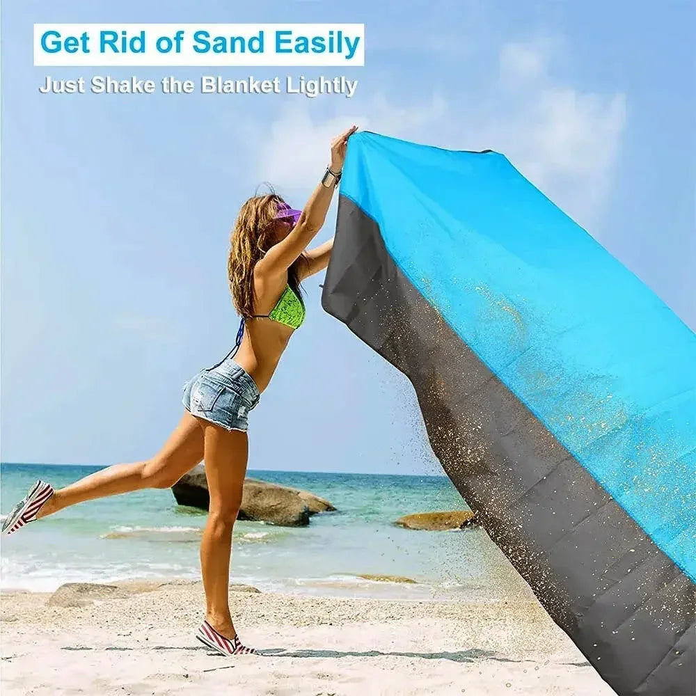 Beach Blanket Sandproof 200 X 140cm Waterproof Beach Mat Lightweight Picnic Blanket for Travel Hiking Sports - Dhavinci