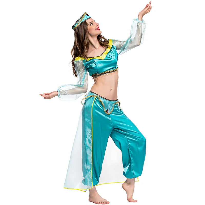 Princess Jasmine Costume | Arabian Belly Dancer Outfit for Women - Dhavinci