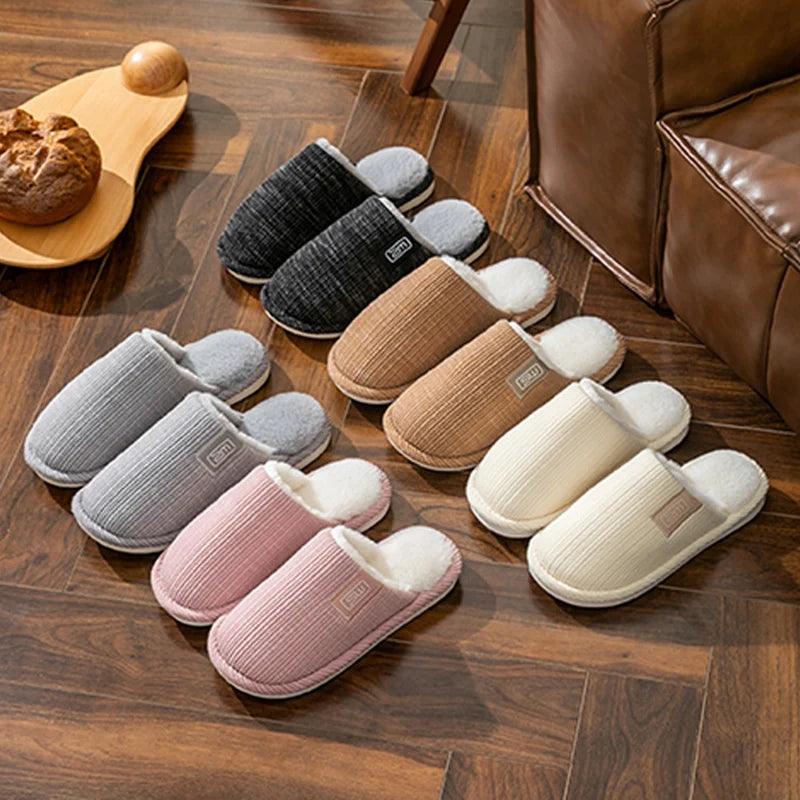 Couple Home Plush Slippers for Women | Closed Toe Casual Winter Slippers - Dhavinci