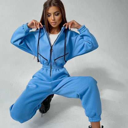 Elegant Hoodies Jumpsuit | Women’s Winter Warm Tracksuit