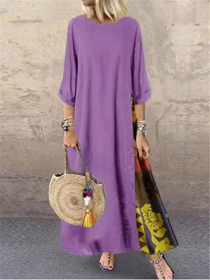 Fashion Loose Maxi Dress Women Ethnic Style Boho Long Dresses Vestidos Casual Summer Vintage Thin Woman Clothes Robe Femme - Dhavinci