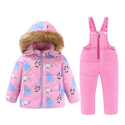 Kids Ski Suit for Girls | Warm Hooded Snowboard Coat - Dhavinci