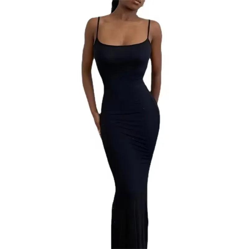 Satin Slip Backless Maxi Dress for Women | Sexy Y2K Summer Bodycon Dress - Dhavinci