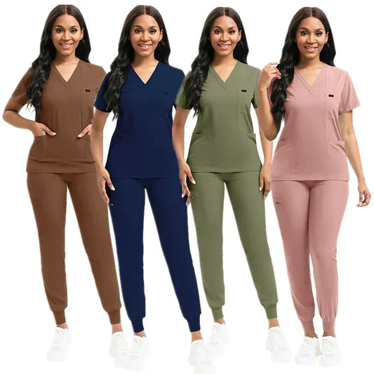 Multicolor Unisex Short Sleeved Pharmacy Nurse Uniform Hospital Doctor Workwear Oral Dental Surgery Uniforms Medical Scrubs Sets - Dhavinci