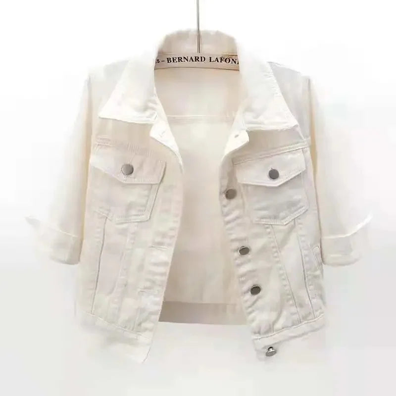 Candy Color Denim Jacket | Women’s Summer Casual Outerwear - Dhavinci