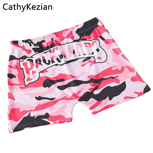 Women Shorts Sleep Bottoms Pajamas Boxers Pink S M L Letter Printing Painted Design Casual Sports Fitness Sleep Soft Breathable - Dhavinci