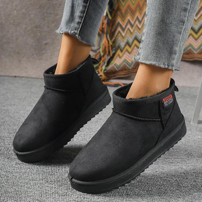 Faux Suede Plush Winter Boots for Women | Non-Slip Snow Boots - Dhavinci