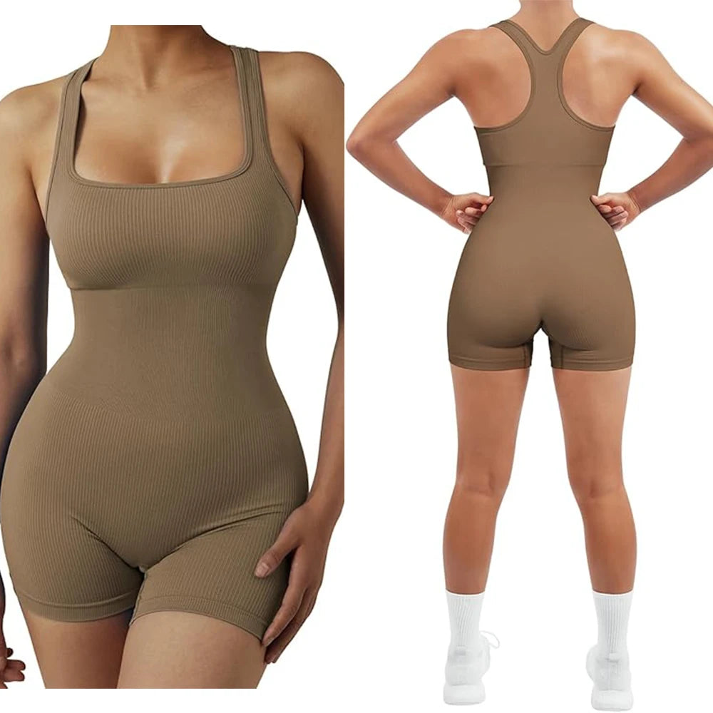 Seamless Bodysuits for Women | Tummy Control Backless Yoga Jumpsuits - Dhavinci