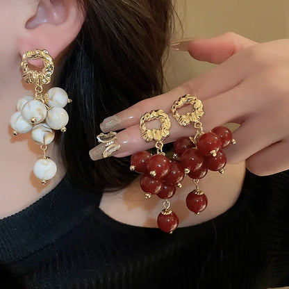 2025 Grape Tassel Earrings | Unique Round Resin Fashion Jewelry