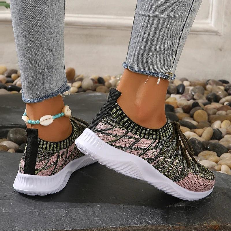 Breathable Knitting Platform Sneakers for Women | Non-Slip Casual Sports Shoes - Dhavinci