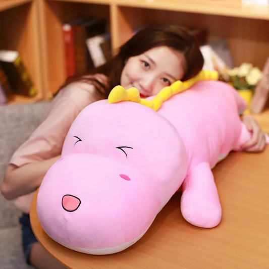 New 80CM Big Long Cute Dinosaur Plush Toy Soft Cartoon Animal Crocodile Plush Doll Boyfriend Pillow Child Girl Birthday Gift - Dhavinci