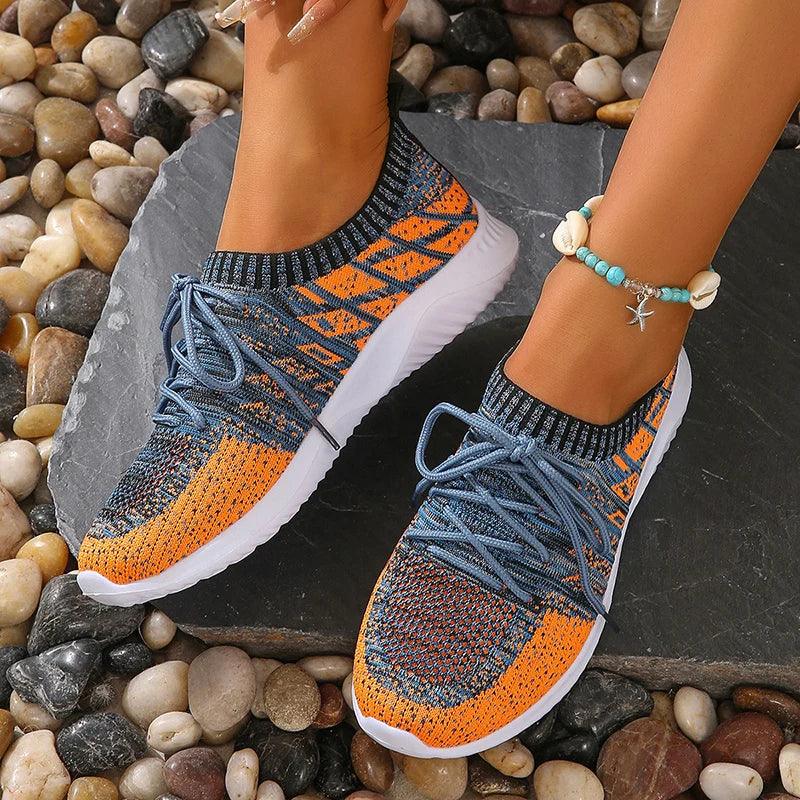 Breathable Knitting Platform Sneakers for Women | Non-Slip Casual Sports Shoes - Dhavinci