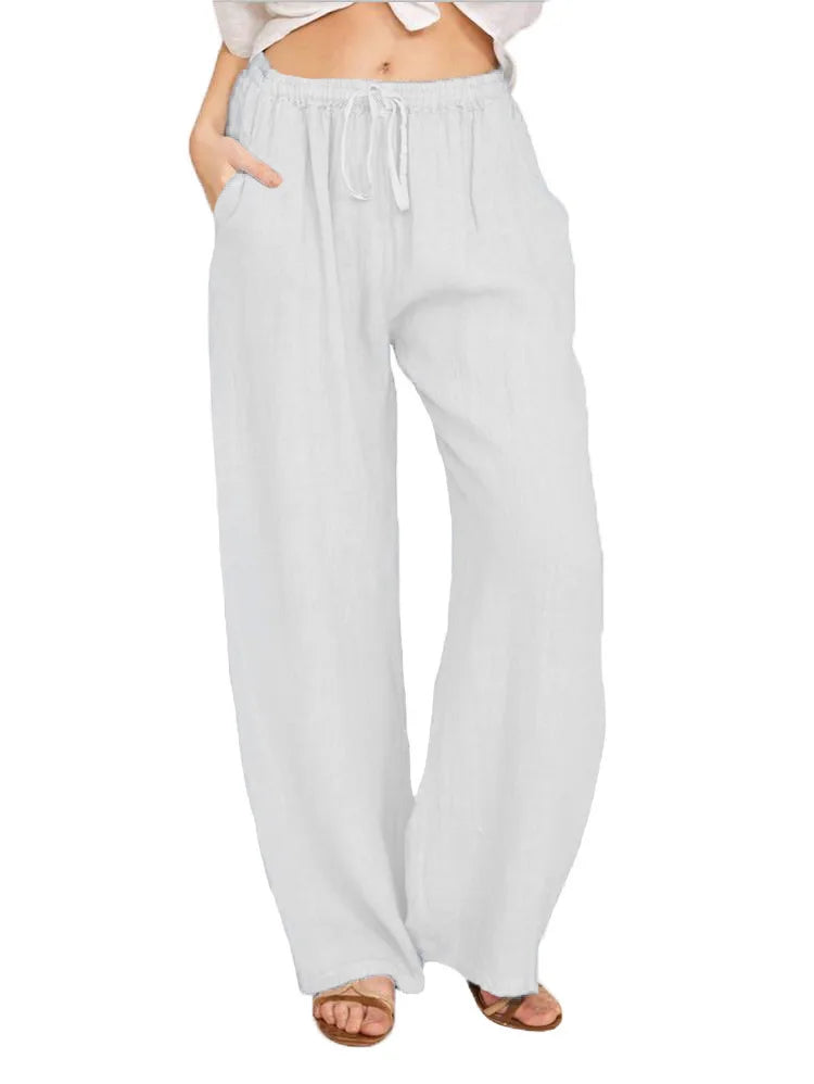 Casual Loose Cotton Hemp Pants for Women | Summer & Autumn European Style - Dhavinci