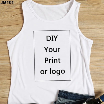 Custom Print Leisure T-Shirt | Sleeveless DIY Photo or Logo Tee - Dhavinci