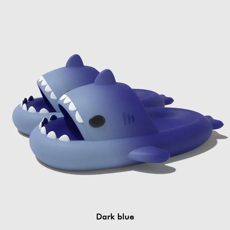 Gradient Color Shark Slippers | 4cm Thick Sole Indoor & Beach Slides - Dhavinci