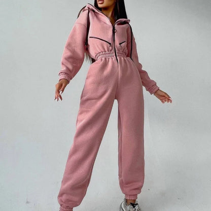 Elegant Hoodies Jumpsuit | Women’s Winter Warm Tracksuit