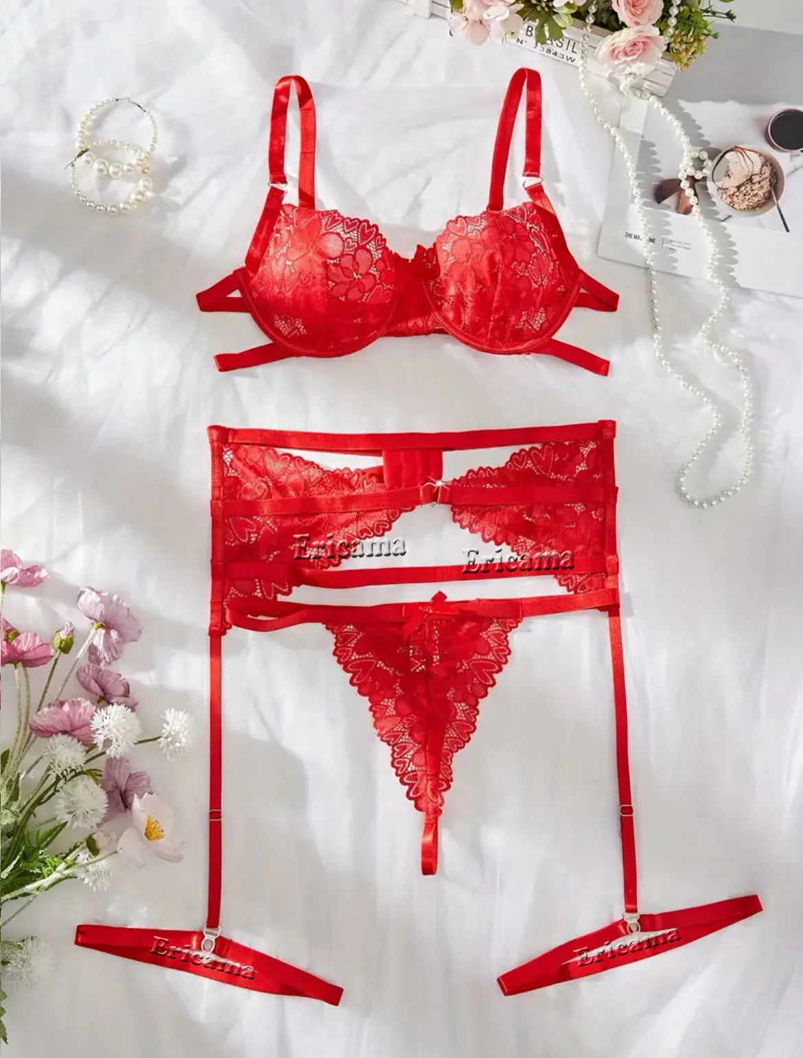 Transparent Lace Lingerie Set | Sexy Bra & Garter Sleepwear