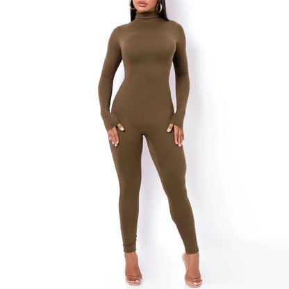 Turtleneck Skinny Jumpsuit | Women’s Stretchy One-Piece Suit