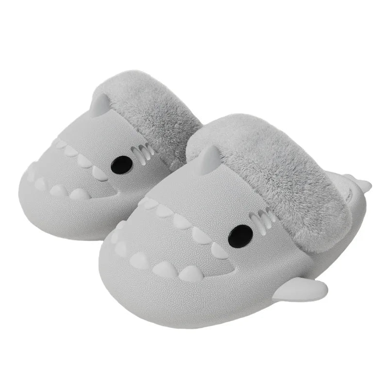 Comwarm Shark Plush Slippers | Warm Non-Slip Cartoon Cotton Shoes - Dhavinci