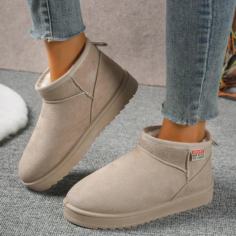 Faux Suede Plush Winter Boots for Women | Non-Slip Snow Boots - Dhavinci