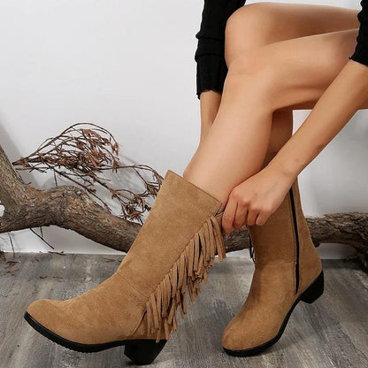 Fashion Fringe Knee-High Boots for Women | Autumn Winter Western Cowboy Boots - Dhavinci