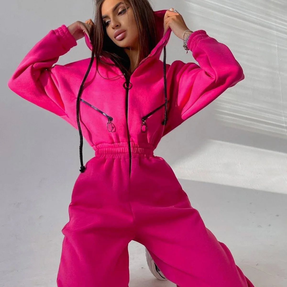 Elegant Hoodies Jumpsuit | Women’s Winter Warm Tracksuit