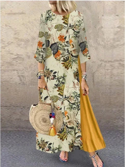 Fashion Loose Maxi Dress Women Ethnic Style Boho Long Dresses Vestidos Casual Summer Vintage Thin Woman Clothes Robe Femme - Dhavinci