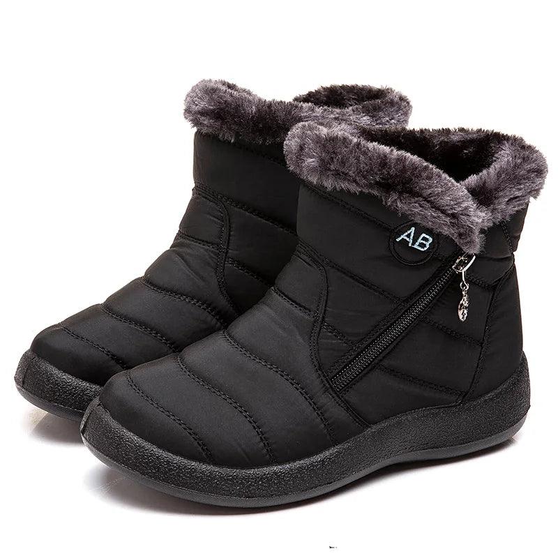 Thick Plush Snow Boots - Waterproof Winter Ankle Boots for Women - Dhavinci