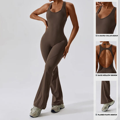 Sexy Back V Jumpsuit for Women | Stretch Yoga & Fitness Sportswear - Dhavinci