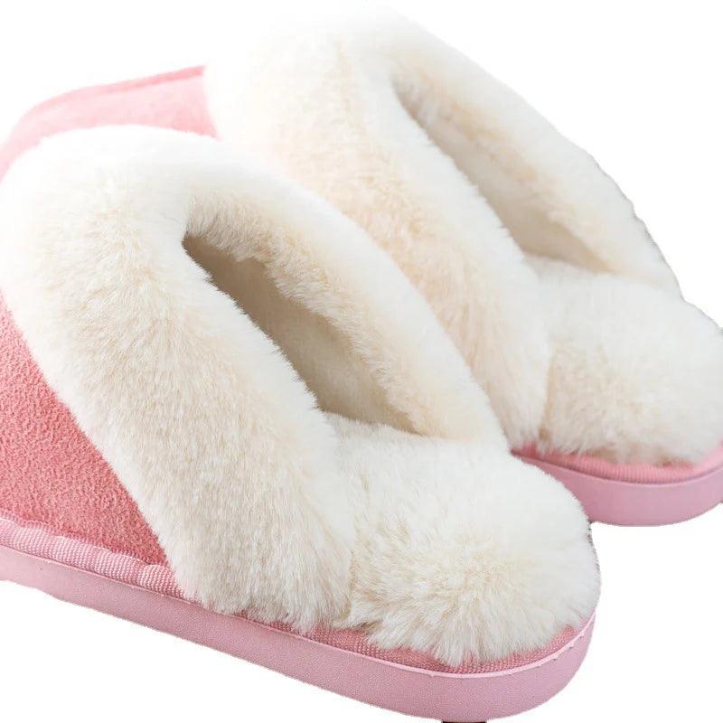 Faux Fur Winter Slippers for Women | Warm Cotton Padded Shoes - Dhavinci