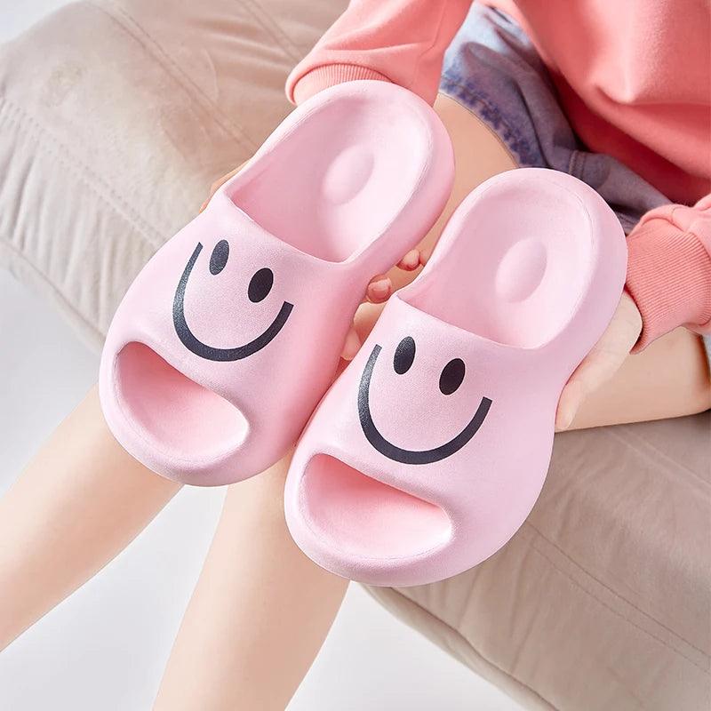 Cartoon Smile Platform Slippers for Women - Non-Slip Flip Flops - Dhavinci