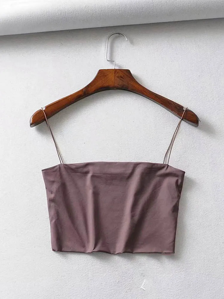 Summer Women's Crop Top | Sexy Elastic Cotton Camisole - Dhavinci